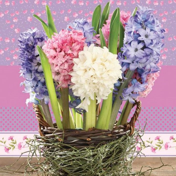 Салфетки за декупаж Hyacinths in a Basket - 1 парче