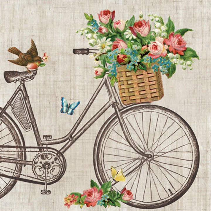 Салфетки за декупаж Robin on Bike - 1 парче