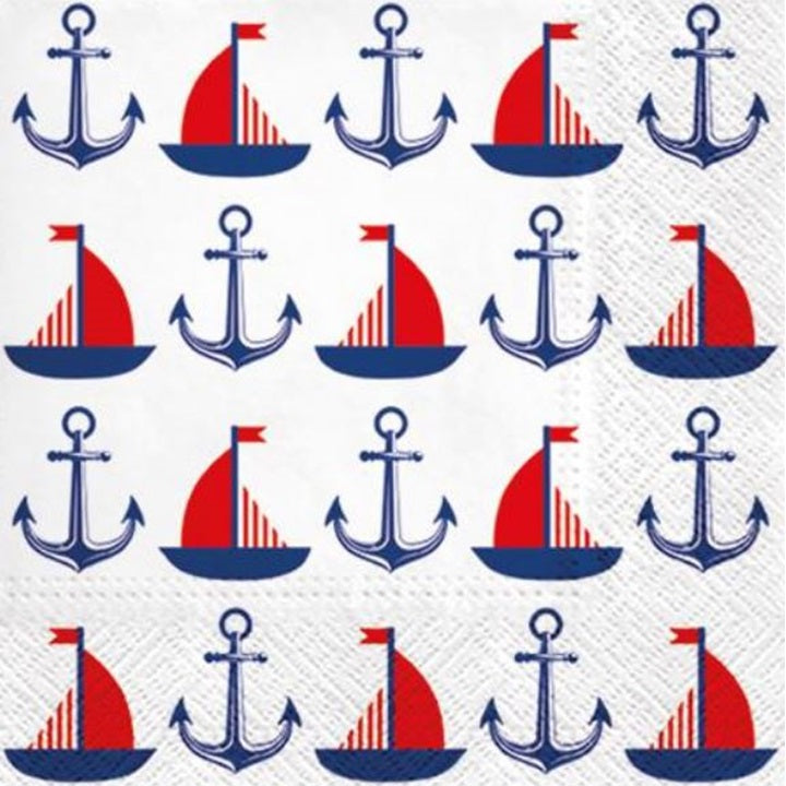 Салфетки за декупаж Ships & Anchors - 1 парче