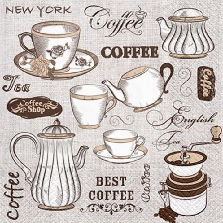 Салфетки за декупаж Tea or Coffee - 1 парче