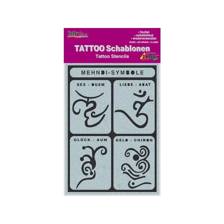Самолеплива шаблона за тетовирање Mehndi-Symbols