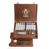 Дрвена кутија со маслени бои Schmincke NORMA Professional 11 x 35 ml + прибор