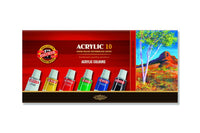 Сет акрилни бои KOH-I-NOOR - 10 x 16 ml