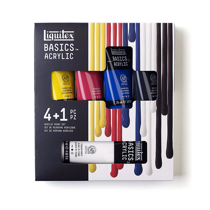 Сет акрилни бои Liquitex Basics - 4x75 ml + 1x118ml