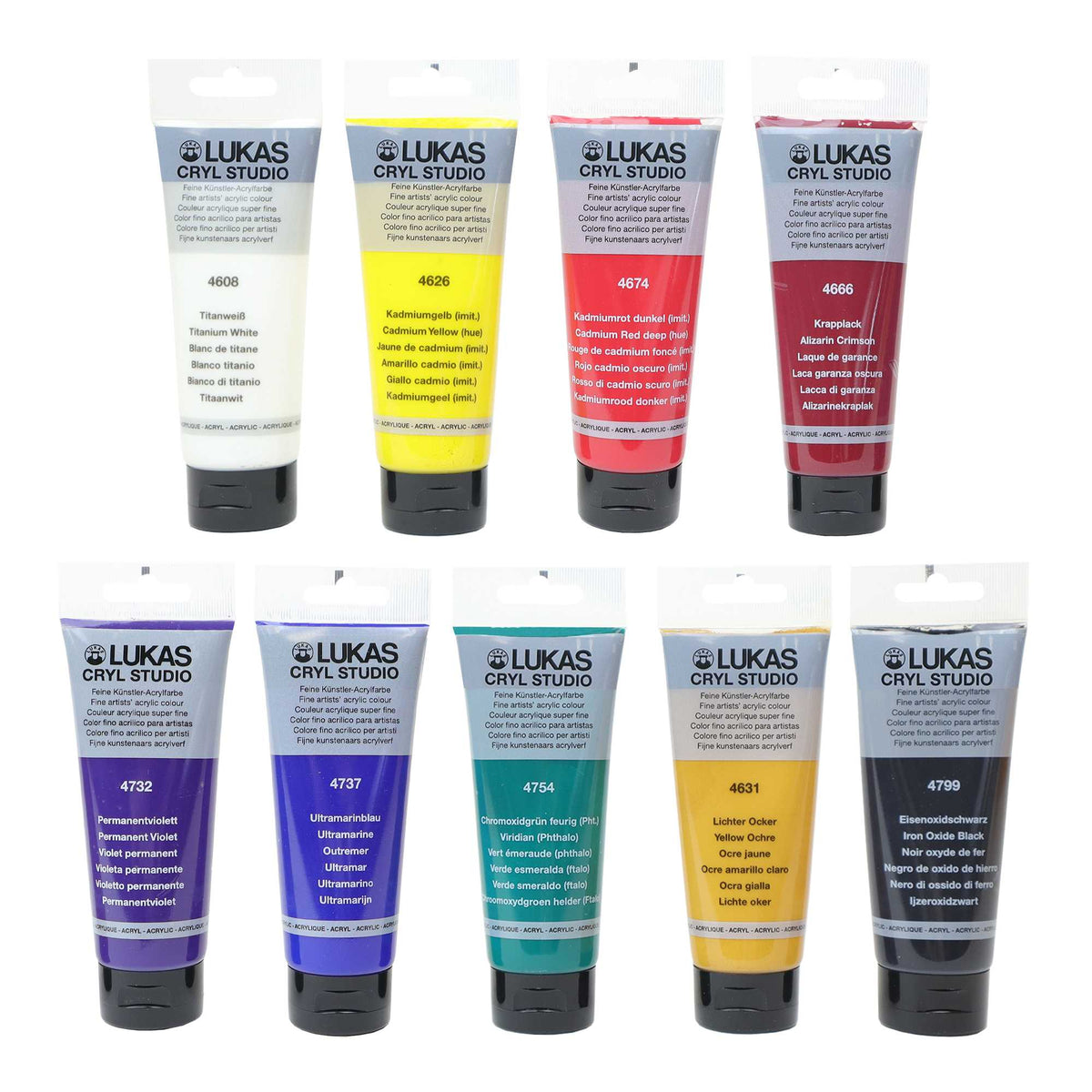 Сет акрилни бои LUKAS Cryl Studio 9 x 100 ml