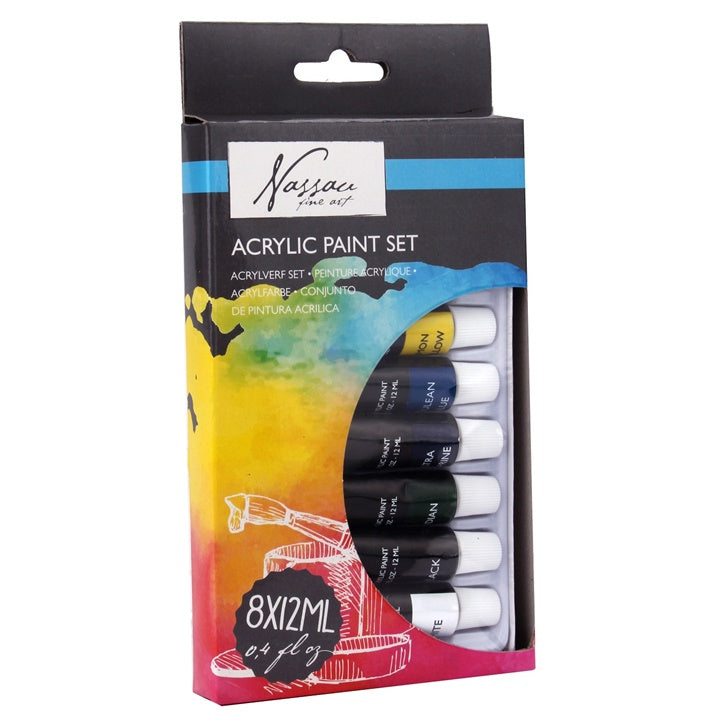 Сет акрилни бои Nassau Fine Art 8 x 12 ml