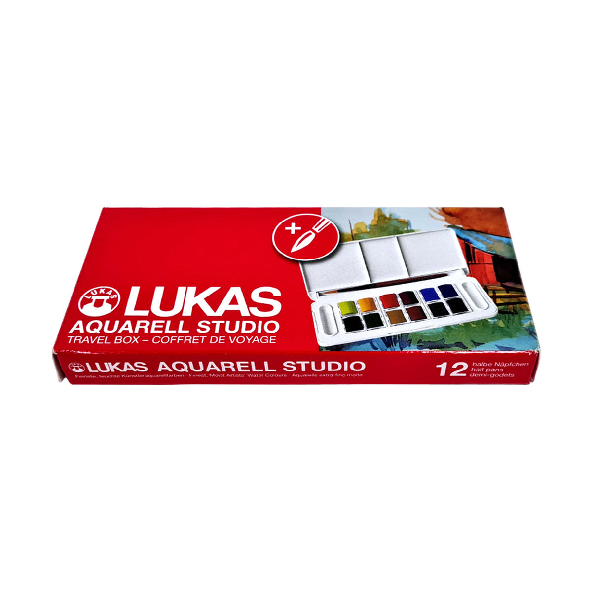 Сет акварелни бои LUKAS Studio во пластична кутија - 13-делен