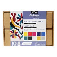 Сет бои Pebeo за светлен текстил Setacolor Opaque / 10x45 ml