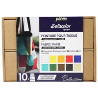 Сет бои Pebeo за светол и темен текстил Setacolor Opaque / 10x45 ml
