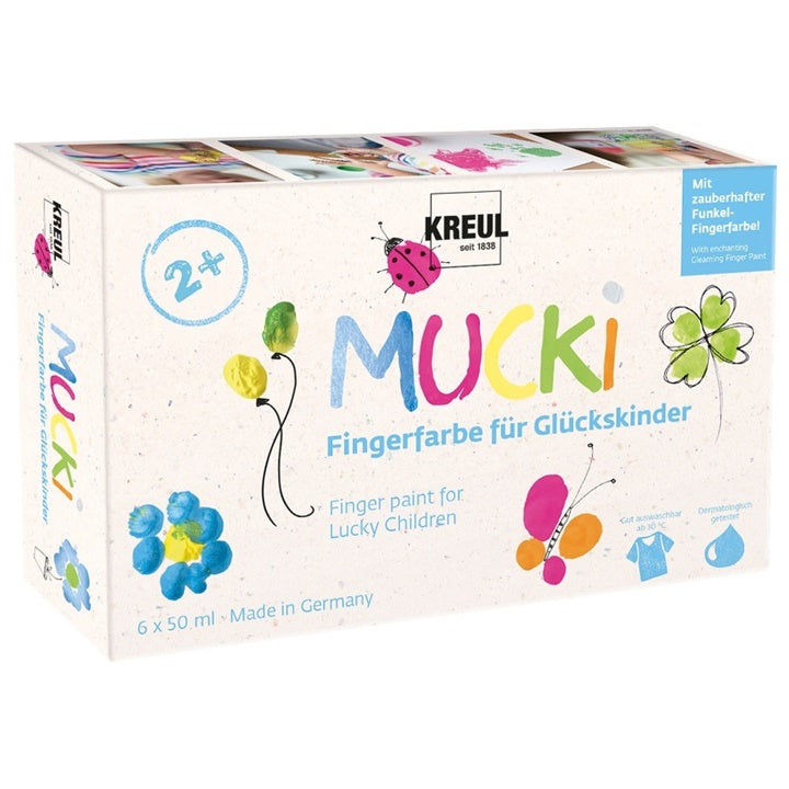 Сет бои за цртање со прсти MUCKI - KREUL сет 6 x 50 ml