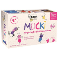 Сет бои за цртање со прсти MUCKI за девојчиња - KREUL сет 6 x 50 ml