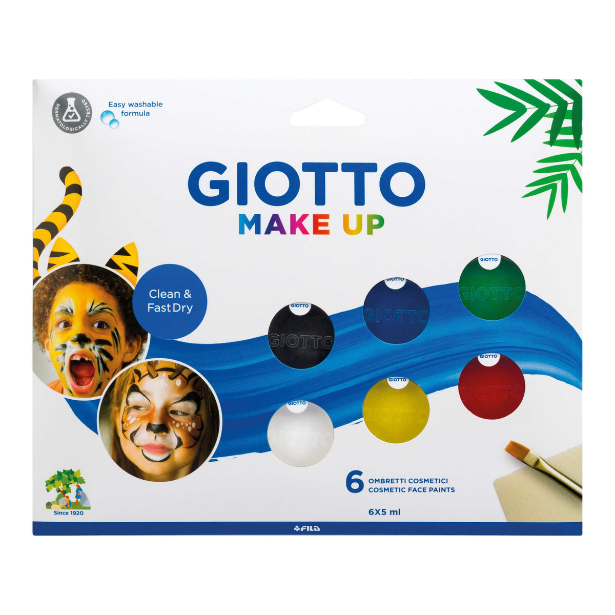 Сет бои за лице GIOTTO Make Up 6 x 5 ml со четка и сунѓер