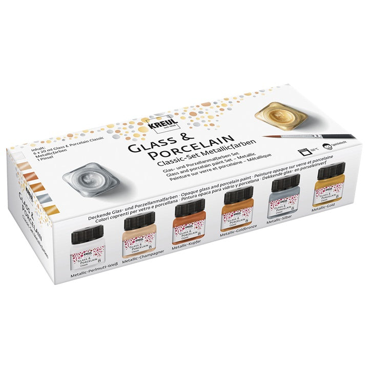 Сет бои за стакло и порцелан KREUL metallic 6 x 20 ml