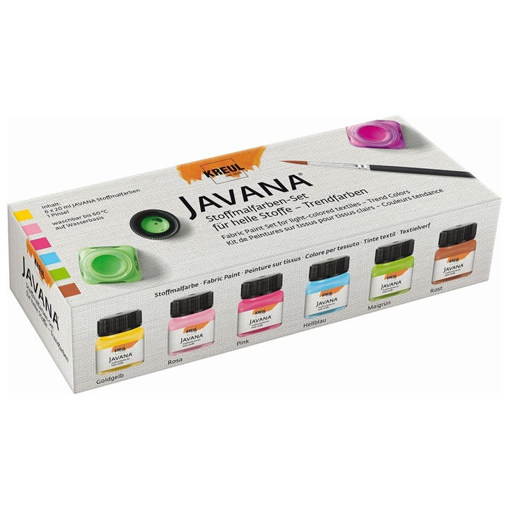 Сет бои за светол текстил JAVANA Basic Colors 6x20 ml