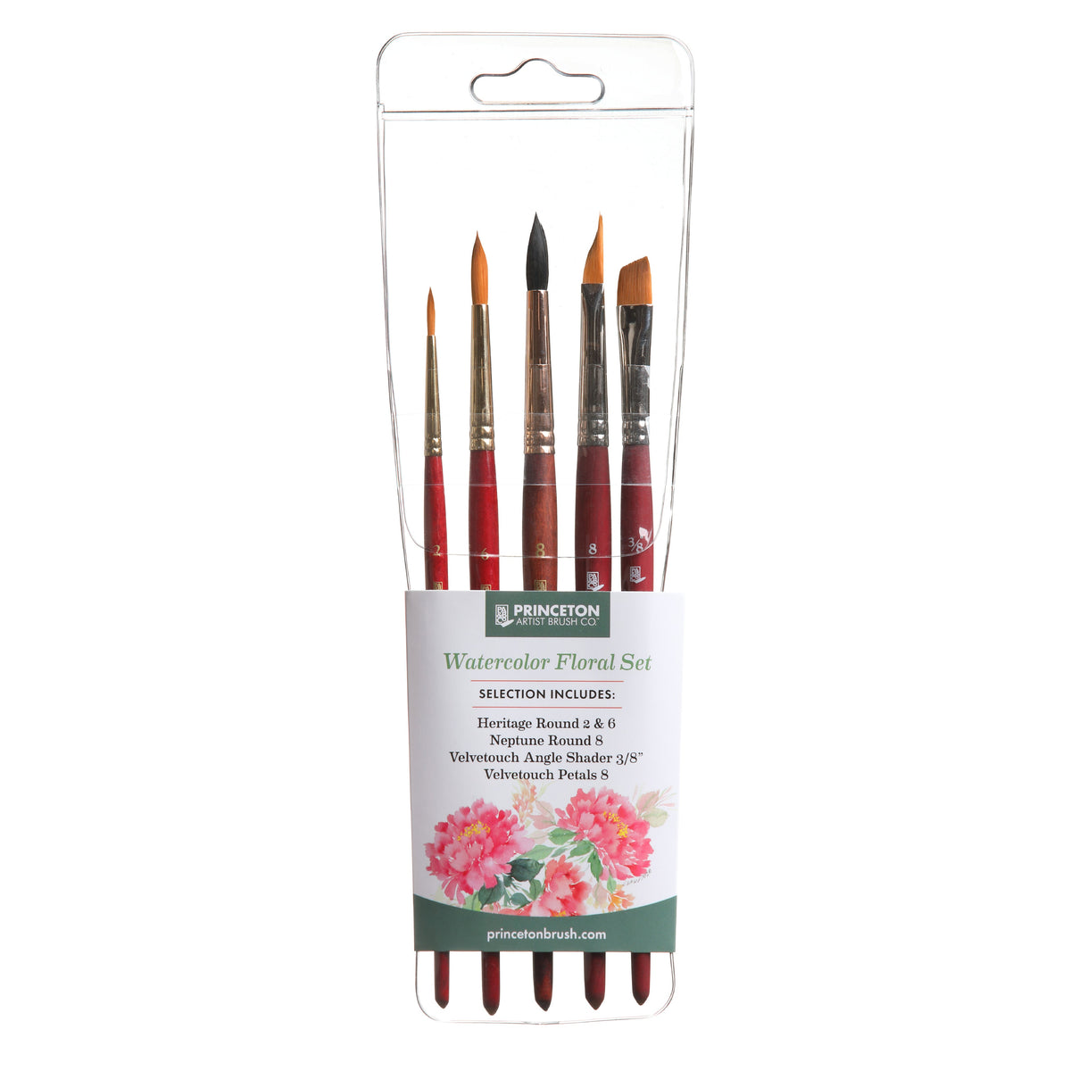 Сет четки PRINCETON Watercolor Floral - 5-делен сет