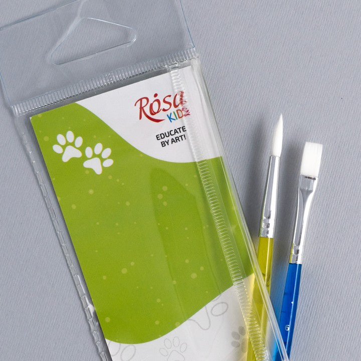 Сет четки ROSA Kids 2 парчиња синтетички | тркалезна бр. 6, рамна бр. 6 — слика 4