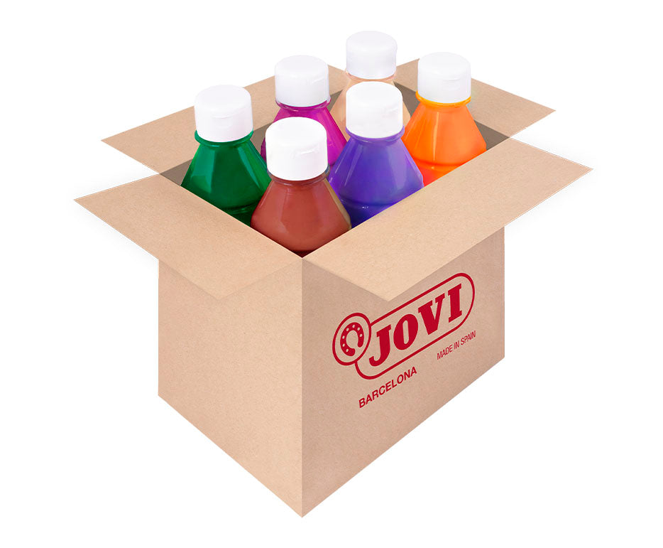 Сет детски бои JOVI Premium течна темпера 6 x 250 ml – микс бои варијанта B