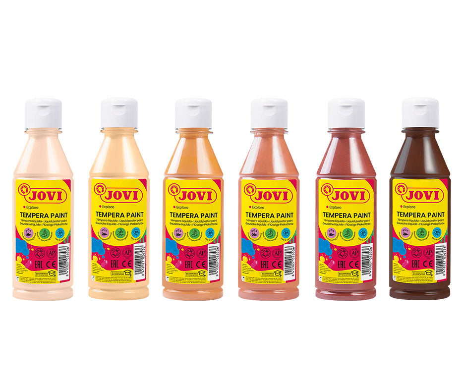 Сет детски бои JOVI Premium течна темпера 6 x 250 ml во боја на кожа
