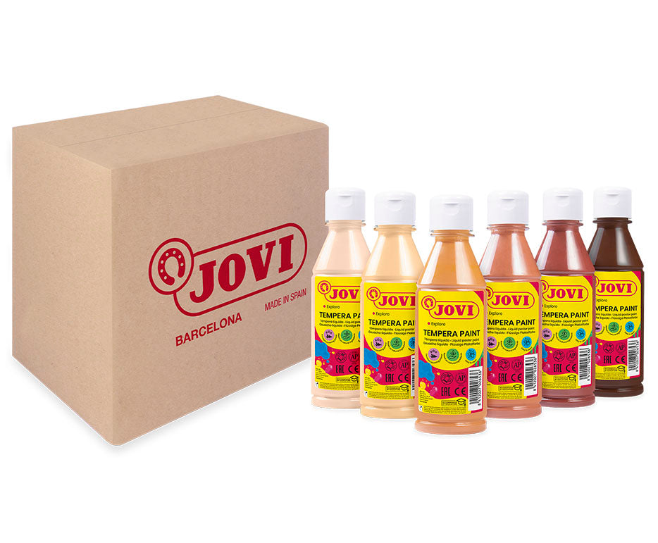 Сет детски бои JOVI Premium течна темпера 6 x 250 ml во боја на кожа