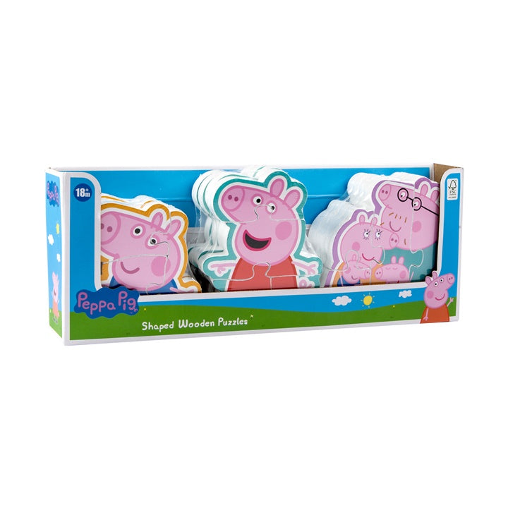 Сет дрвени сложувалки за деца PEPPA PIG 3 парчиња