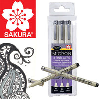 Сет фломастери за техничко цртање SAKURA Pigma Micron - 3 делен сет