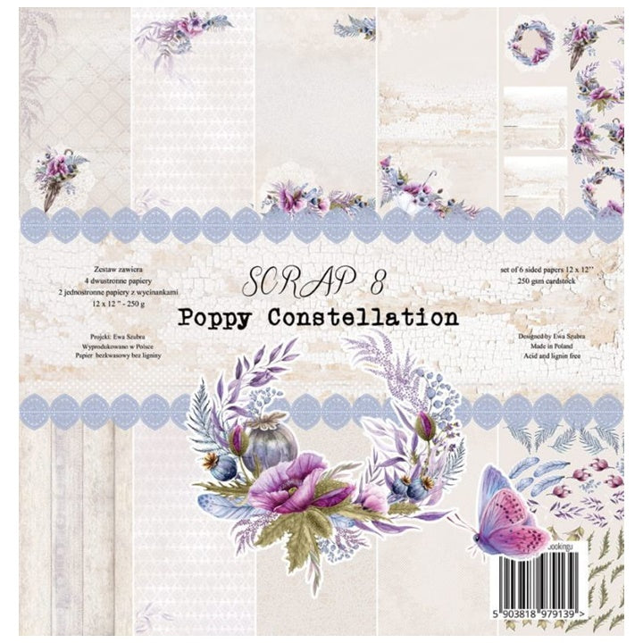 Сет хартии за scrapbooking Poppy 30.5 x 30.5 cm