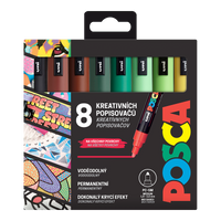 Сет маркери Posca PC-5M EARTH, 1,8 – 2,5 mm – 8 пар.