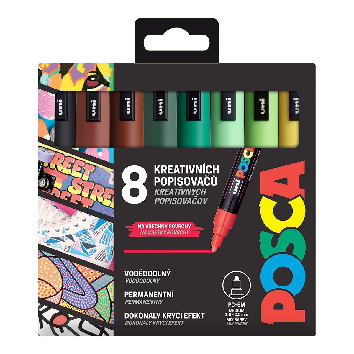 Сет маркери Posca PC-5M EARTH, 1,8 – 2,5 mm – 8 пар.