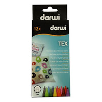 Сет маркери за текстил DARWI TEX 12 x 3mm