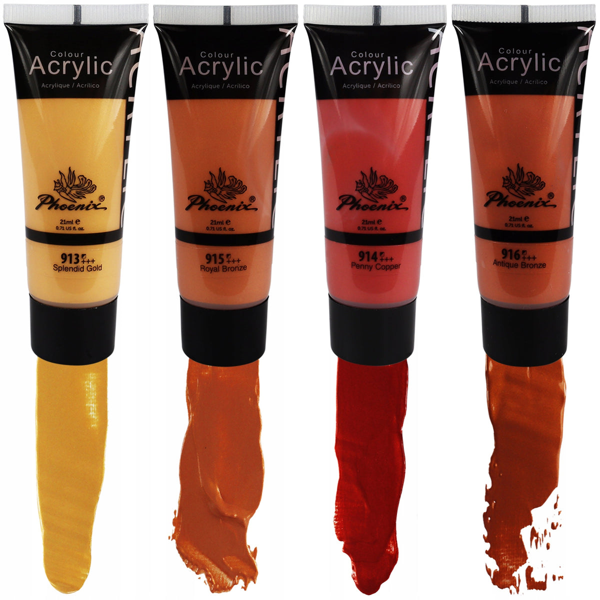 Сет металик акрилни бои Phoenix 8 x 21 ml