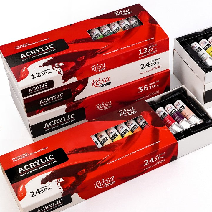 Сет на акрилни бои ROSA STUDIO | 12x10 ml — слика 3