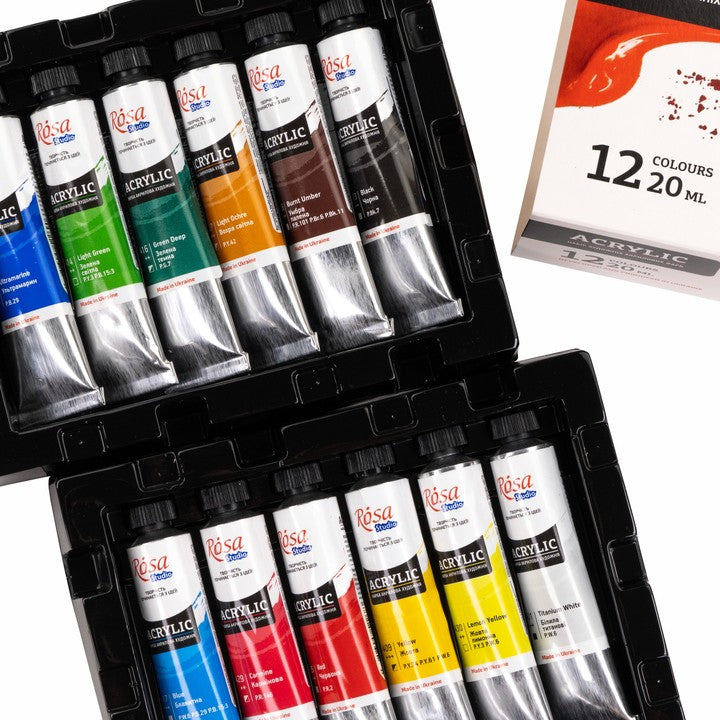 Сет на акрилни бои ROSA STUDIO | 12x20 ml — слика 4