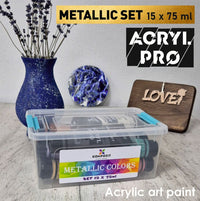 Сет на металик акрилни бои ACRYL PRO Kompozit 15x75 ml - 2