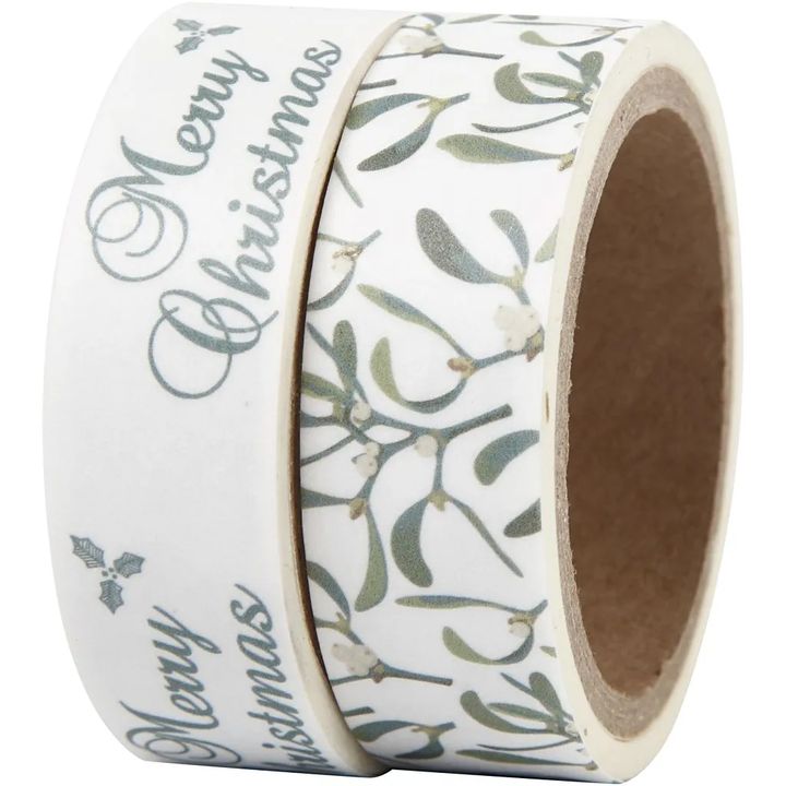 Сет на washi ленти mistletoe and Merry Christmas - 1