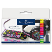 Сет неонски маркери Faber Castell 6 парчиња