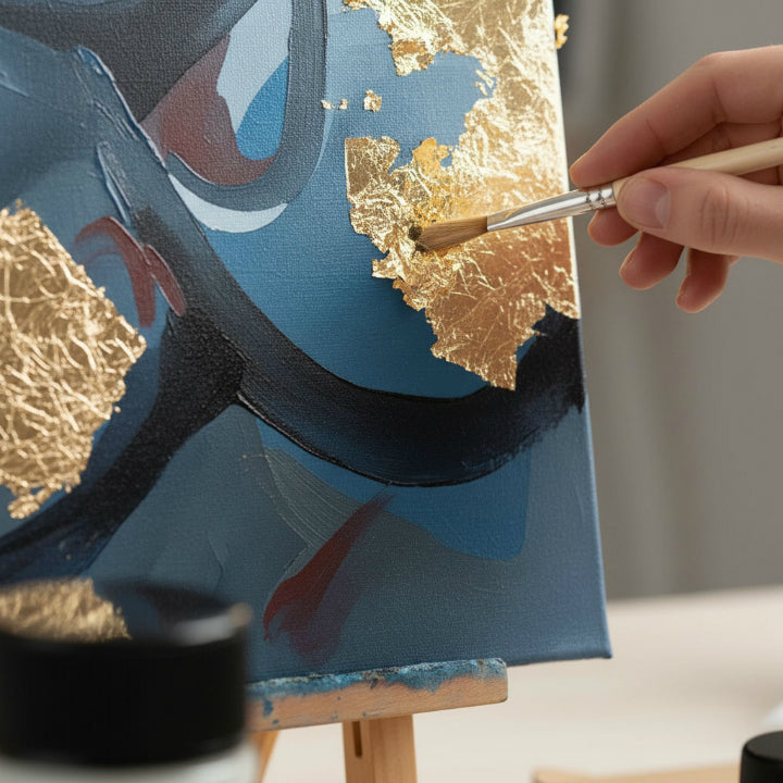 Сет од 3 листа за позлата и заштитен лак - 2