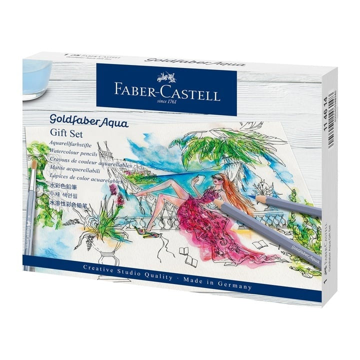 Сет подароци со моливи со акварел Faber-Castell Goldfaber Aqua