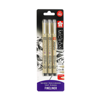 Сет технички пенкала SAKURA Pigma Micron црни - 3 пар.