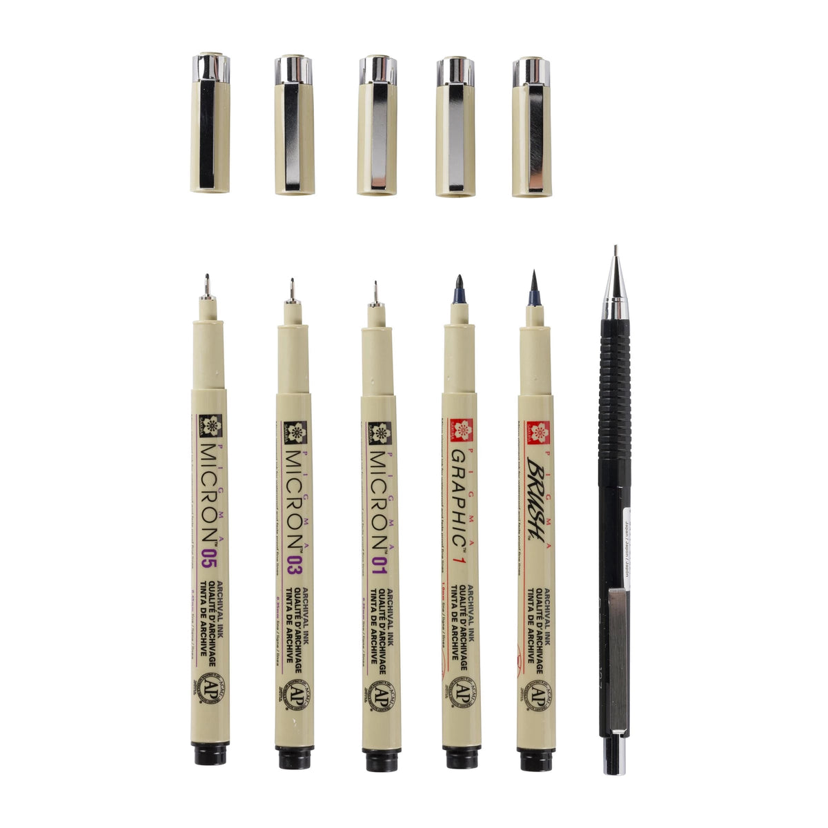 Сет технички пенкала Sakura Pigma Micron Manga 6 пар. црна