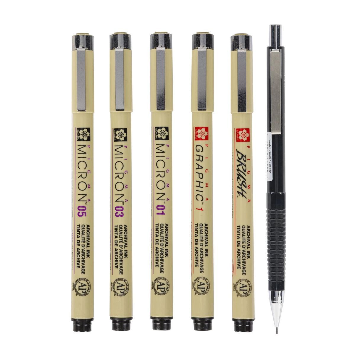 Сет технички пенкала Sakura Pigma Micron Manga 6 пар. црна