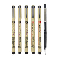 Сет технички пенкала Sakura Pigma Micron Manga 6 пар. црна