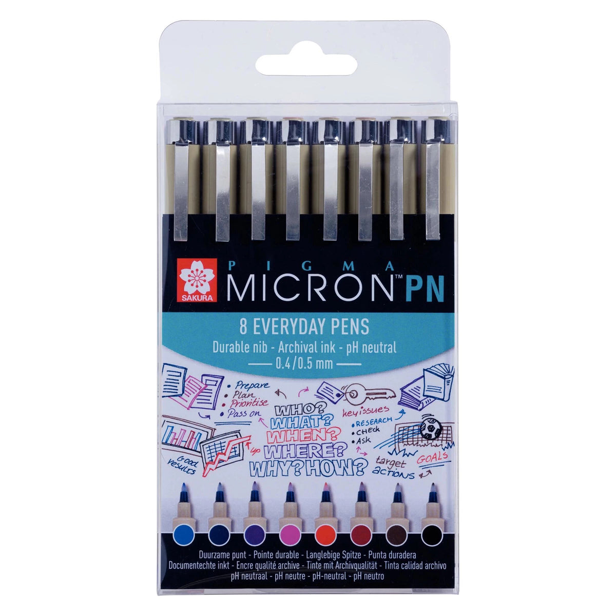Сет технички пера Sakura Pigma Micron PN - 8 пар.
