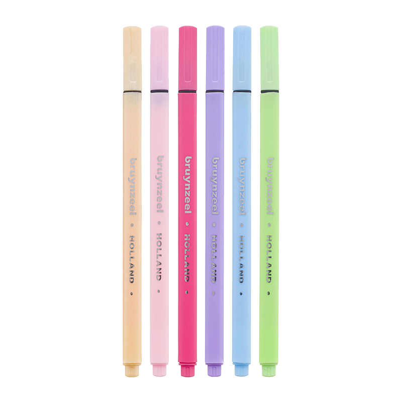 Сет тенки фломастери Bruynzeel Fineliner пастелни – 6 пар. / 0,4 mm