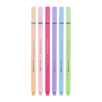 Сет тенки фломастери Bruynzeel Fineliner пастелни – 6 пар. / 0,4 mm