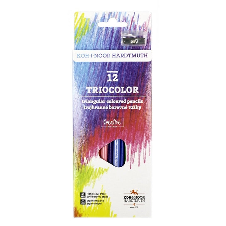 Сет триаголни боички со острилка Triocolor 12 парчиња