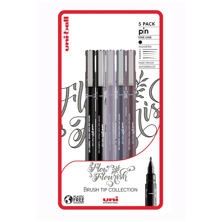Сет UNI PIN маркери fineliner Flow and Flourish 5 парчиња - 1