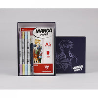 Сет за цртање манга CLAIREFONTAINE Manga Addict Tombow A5 - 50 листови