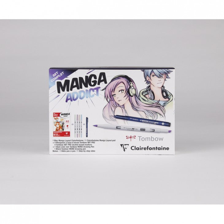 Сет за цртање манга CLAIREFONTAINE Manga Addict Tombow A5 - 50 листови