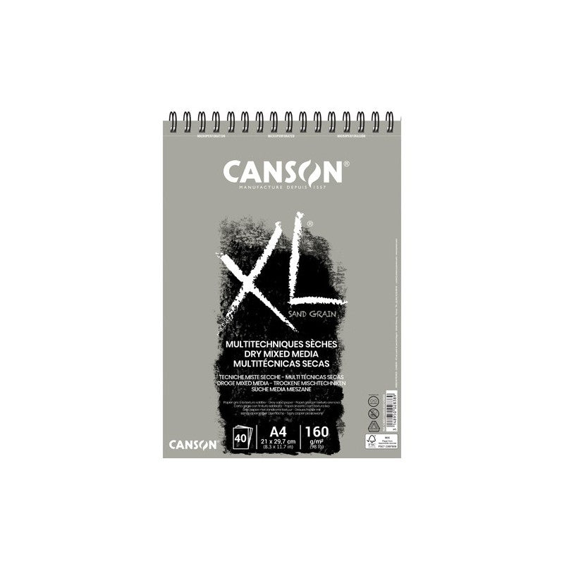 Скицир блок CANSON XL Touch сив 160 g/m² A4 – A3 - 40 листови