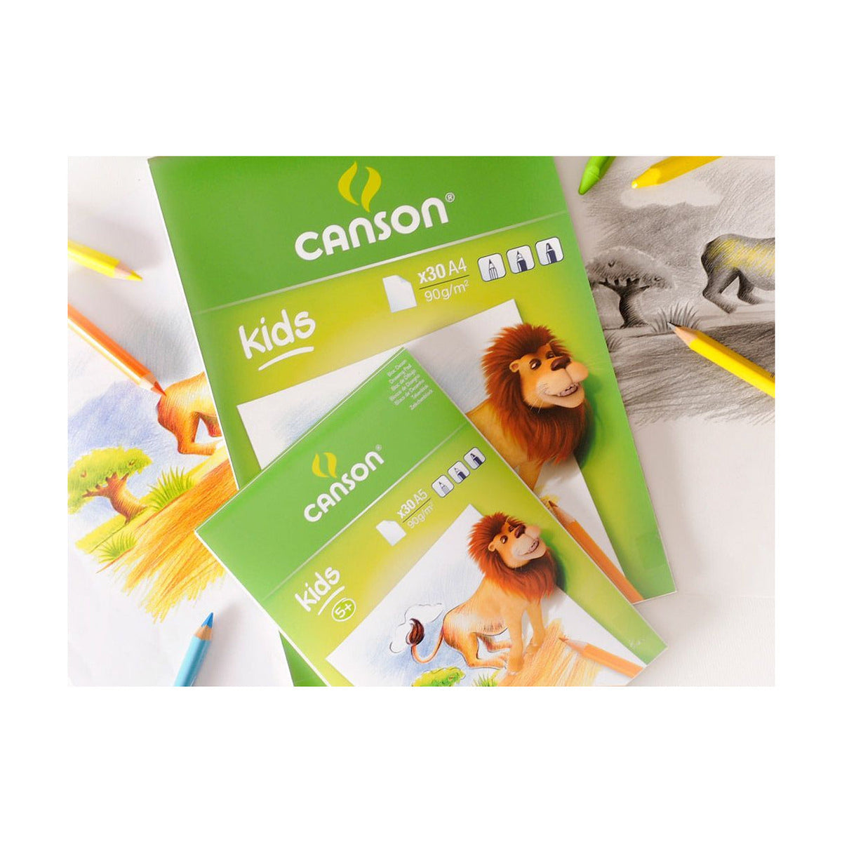 Skicovací blok CANSON Kids 90 g/m² – 30 listov, formáty A5 – A4